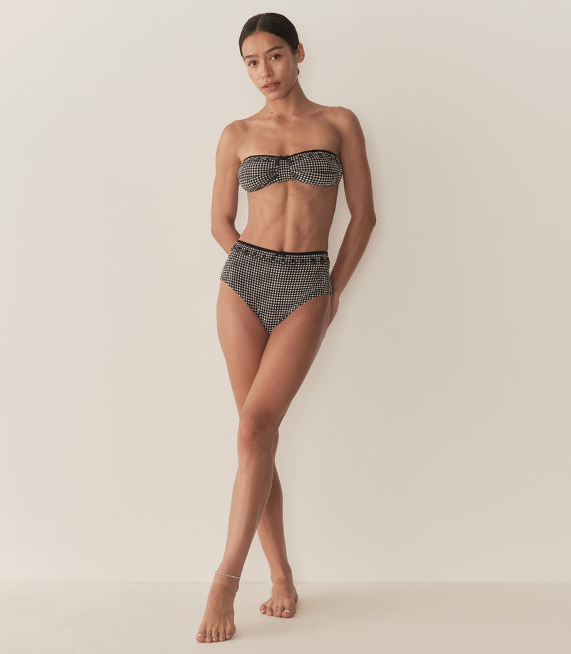 ALEX HIGH WAIST BIKINI BOTTOM -- LA MADDALENA GINGHAM