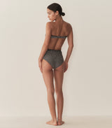 ALEX HIGH WAIST BIKINI BOTTOM -- LA MADDALENA GINGHAM