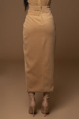 Beige GISELE SLIT SKIRT