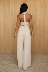 Beige After Sunset Pleated Pants