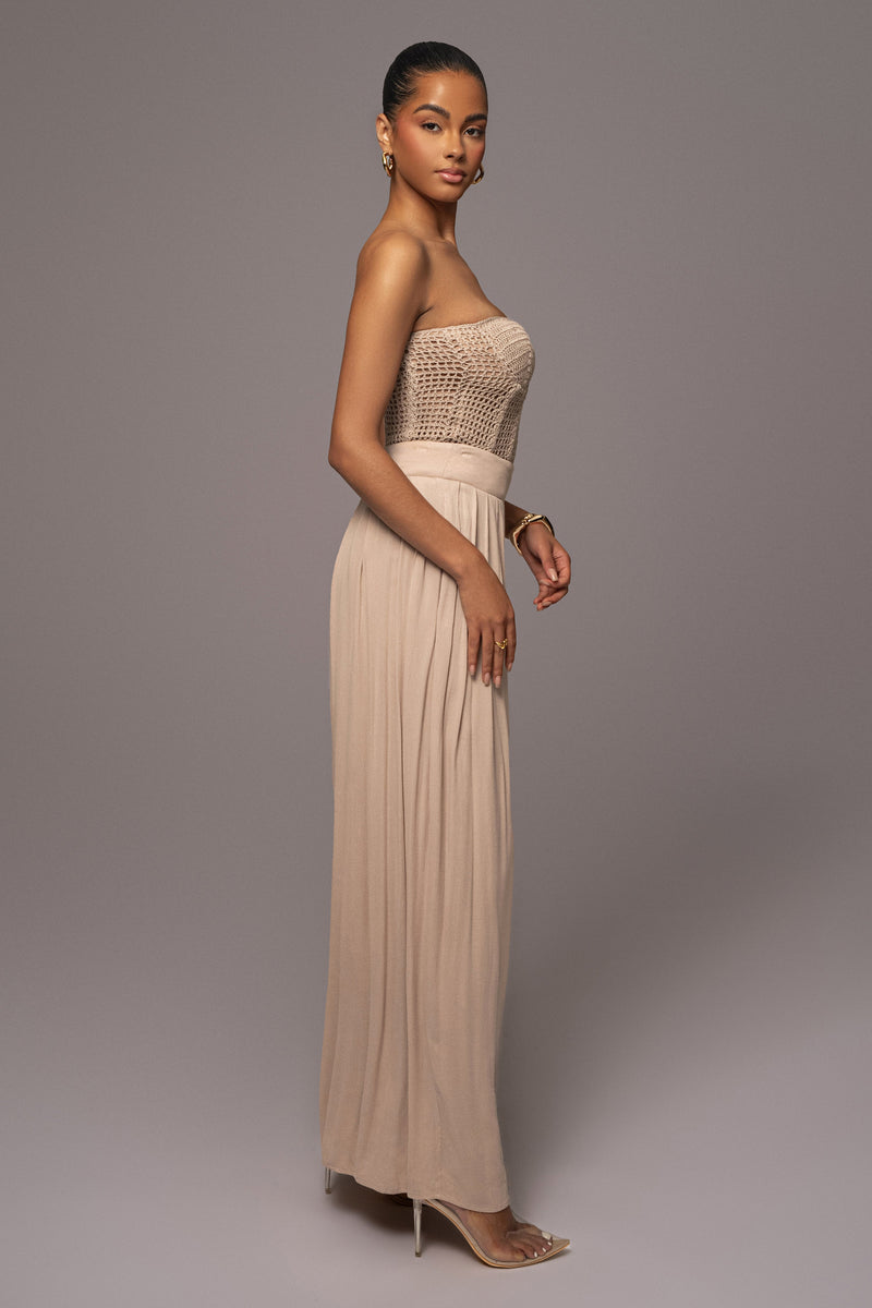 Beige After Sunset Pleated Pants