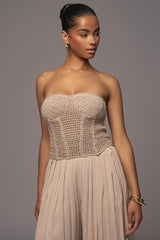 Beige After Sunset Pleated Pants